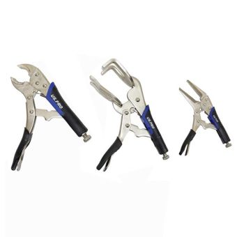 US PRO 1675 16-Pc Locking Plier Set – Round Nose, Long Nose & Welding Clamp