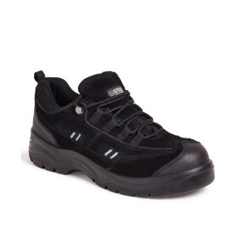 Black S1P Safety Trainers – Suede, Steel Toe Cap, SRC Slip Resistant