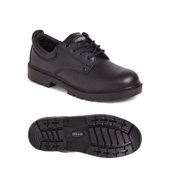 Apache Black S3 4-Eye Safety Shoes – Steel Toe Cap, Water Resistant, SRA Rated