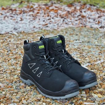 Apache Black S3L Recycled Suede Safety Trainer Boots – Water Resistant, SR