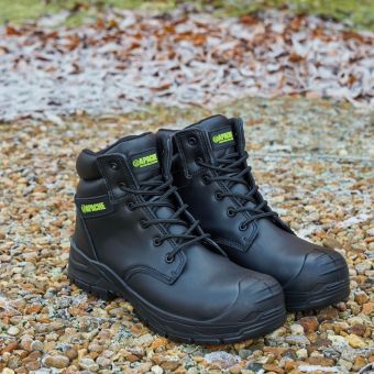 Apache Black S7L Recycled Leather Edmonton Safety Boots – Waterproof, SR, LG, FO