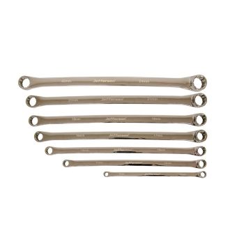 Jefferson Tools D-JEFDRRSS07EL Extra Long Double Ring Spanner Set 7pcs (Metric 8–24mm)