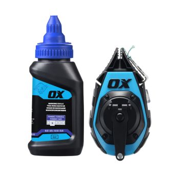 OX Tools OX P630702 Pro Precision Chalk Reel Value Pack Kevlar Ultra Fine Line 15.25m 50ft