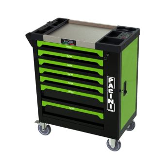 Pacini 7 Drawer Tool Chest With Tools on Castor Wheels PC7DTC