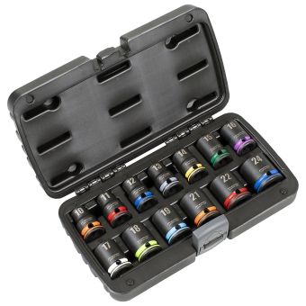 Sealey Premier AK56160M Lock-On 1/2in Drive Metric Impact Socket Set 13pc