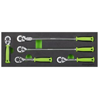 Sealey Siegen S01290 1/4in Drive Flip Reverse Ratchet Wrench Set 5pc