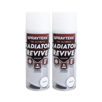 Spraytekk STSWRPX2 Satin White Radiator Paint Twin Pack 2 x 400ml