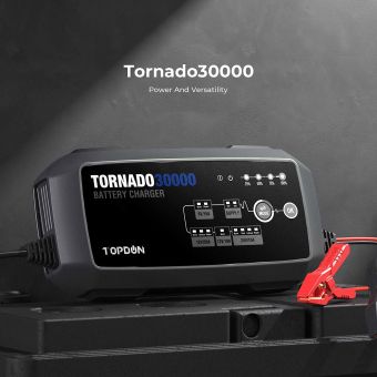 TOPDON Tornado30000 30A smart battery charger and power supply for workshop use