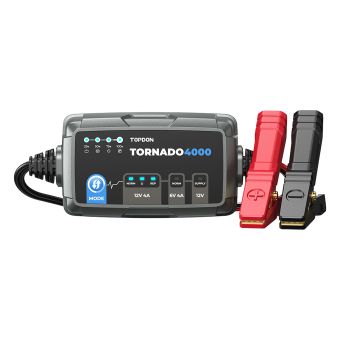 TOPDON Tornado4000 4A smart battery charger for 6V and 12V vehicle batteries