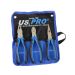 US PRO 3-piece 8 inch Ni-Fe pliers set with large grip handles—combination, diagonal and long-nose