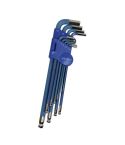 US PRO 10-Piece Extra-Long Metric Ball End Hex Key Set