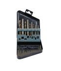 US PUS PRO Industrial 7080 – 10-Pc M35 Cobalt Left-Hand Drill Bit & Screw Extractor Set