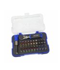 US PRO 43-piece mixed bit set with reversible 1/4-inch hex bit ratchet and quick-release holder in case