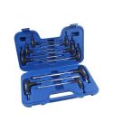 US PRO 9-piece T-handle ball-end hex key set 2–10 mm, satin finish (Code 1612)
