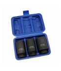 US PRO 3687 3-Pc 1/2″ Drive 12-Point Deep Impact Hub Nut Socket Set