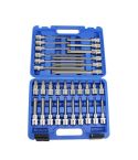 US PRO 32-piece 1/2 inch drive Torx star bit socket set in 4 lengths (55–200 mm)