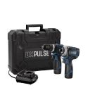 Draper DXPULSE 27983 12V Brushless Combi Drill & Impact Driver Kit 1/4" Sq. Dr. 2 x 2.0Ah Batteries 1 x Charger