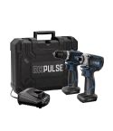 Draper DXPULSE 28003 12V Brushless Combi Drill & Impact Driver Kit 1/4" Sq. Dr. 2 x 4.0Ah Batteries 1 x Fast Charger
