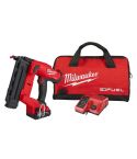 Milwaukee M18 FUEL 18 Gauge Finish Nailer Kit with batteries charger and tool bag
