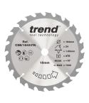 Trend Wood Cordless Circular Saw Blade 184mm x 16mm x 24T CSB/18424TA