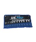 US Pro 2045 Professional 12 Piece Metric Stubby Gear Ratchet Combination Wrench Set