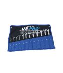 US Pro 3918 Professional 12 Piece Metric Flexible Gear Ratchet Combination Wrench Set